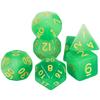 7pcs Glow in The Dark Effect Polyhedral DND Board Game Dice Set Gold Digital Dice for TRPG Role Playing Game