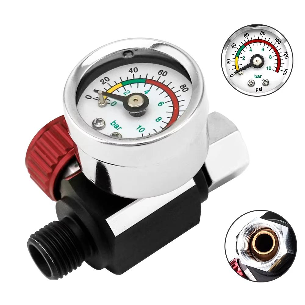 Adjustable Air Pressure Regulator Spray Pneumatic Air Regulator Gauge G1/4 Universal Interface for Auto Paint Refinishing car Pressure Regulators 5