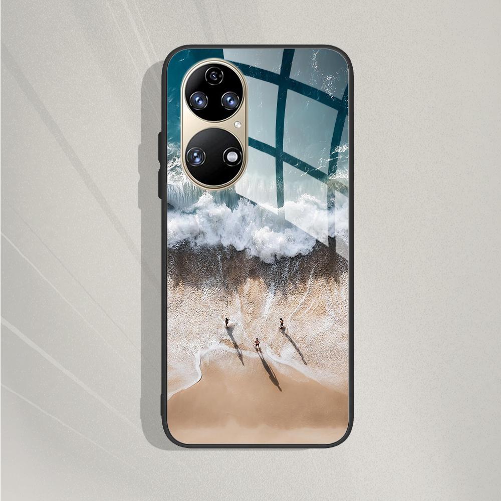 Pro Huawei P50 Pro Pouzdro P50E P 50 Luxusní tvrzené sklo Kryt telefonu Pro Huawei P50 Zadní kryt Módní ochranné TPU Coque P50Pro