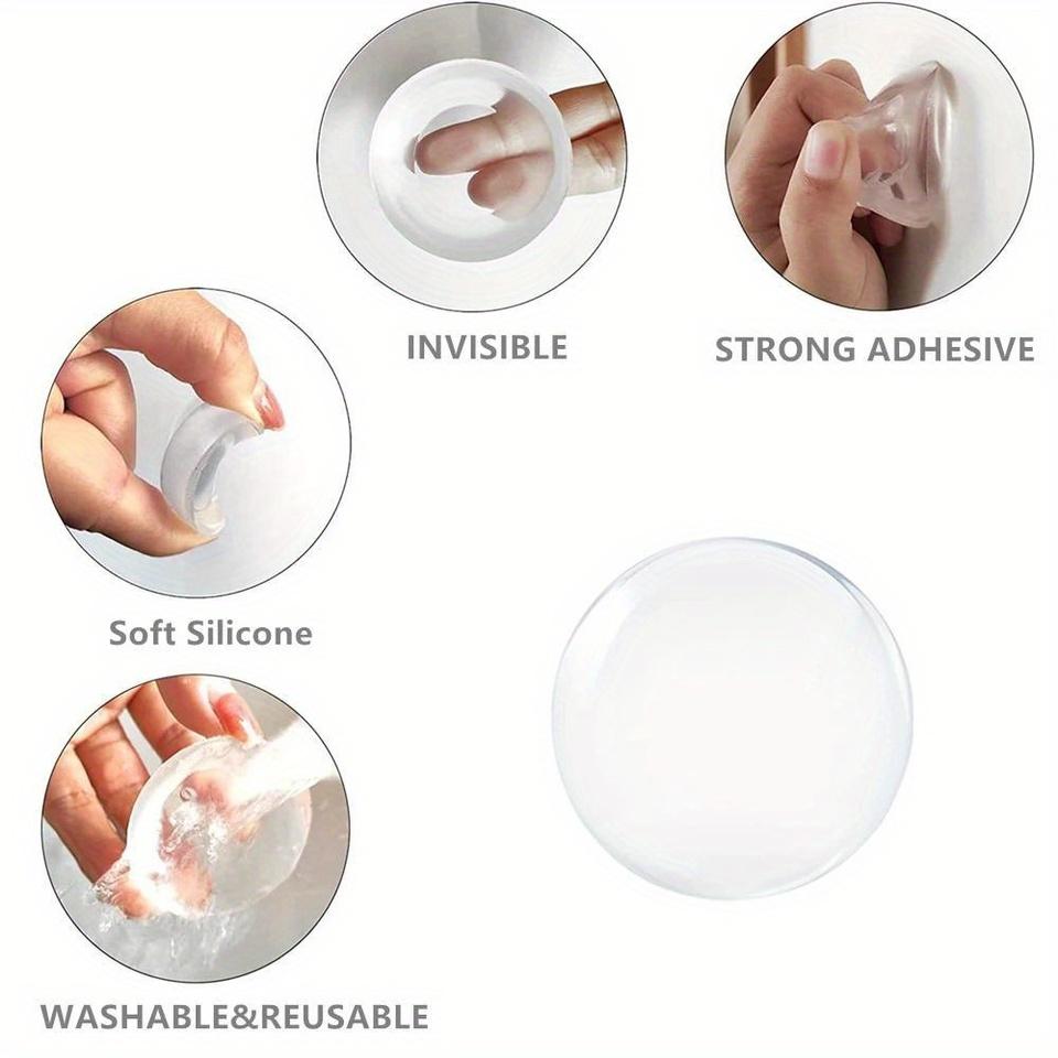 6Pcs/set  Door Knob Wall Shield Clear Soft Rubber Door Stopper Door Handle Bumper Mute Stickers Wall Protector Muffler Pad Protective Plug