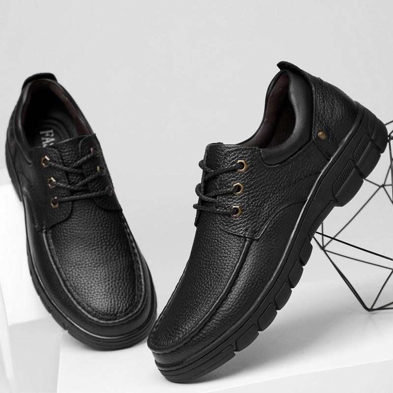 Big Size 38-47 Mens Tooling Business Oxford For Men Genuine Leather Luxury Brand Men'S Shoes Casual Lace-Up Dress Formal Loafers