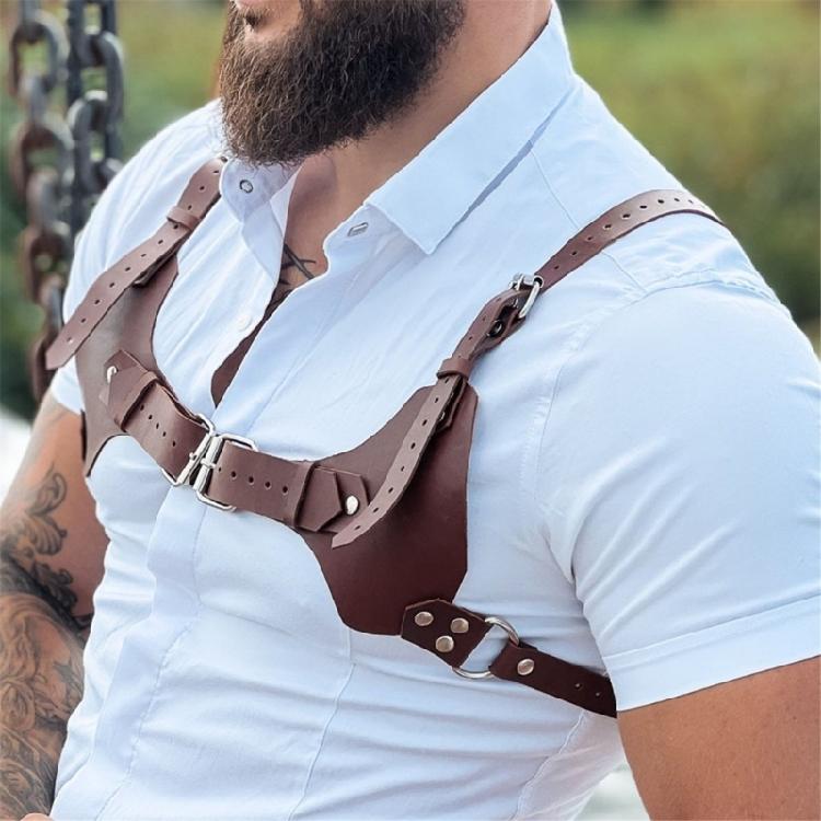 Adjustable Straps Clubwear Self Bondage Costumes Men Leather Body Chest Harness