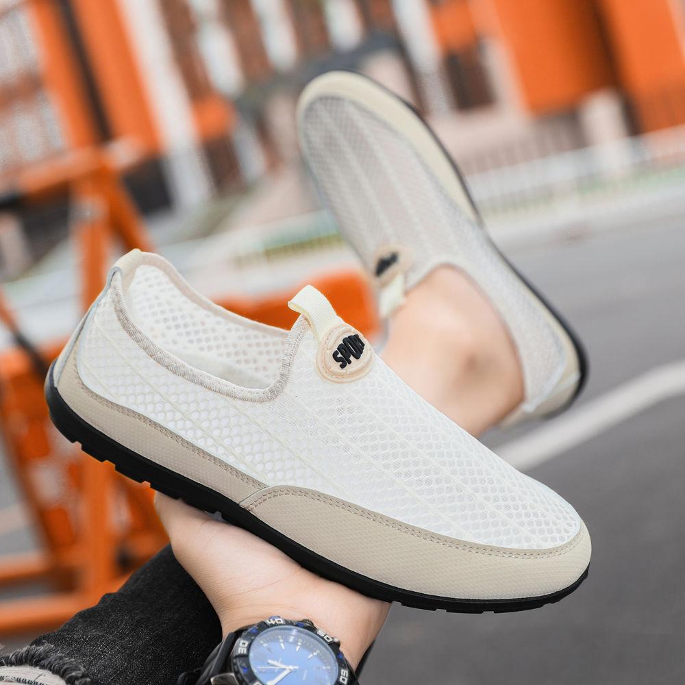 Men Casual Canvas Shoes Mens Loafers Breathable Slip On Flats Male Vulcanized Shoes Driving Shoes Plus Size