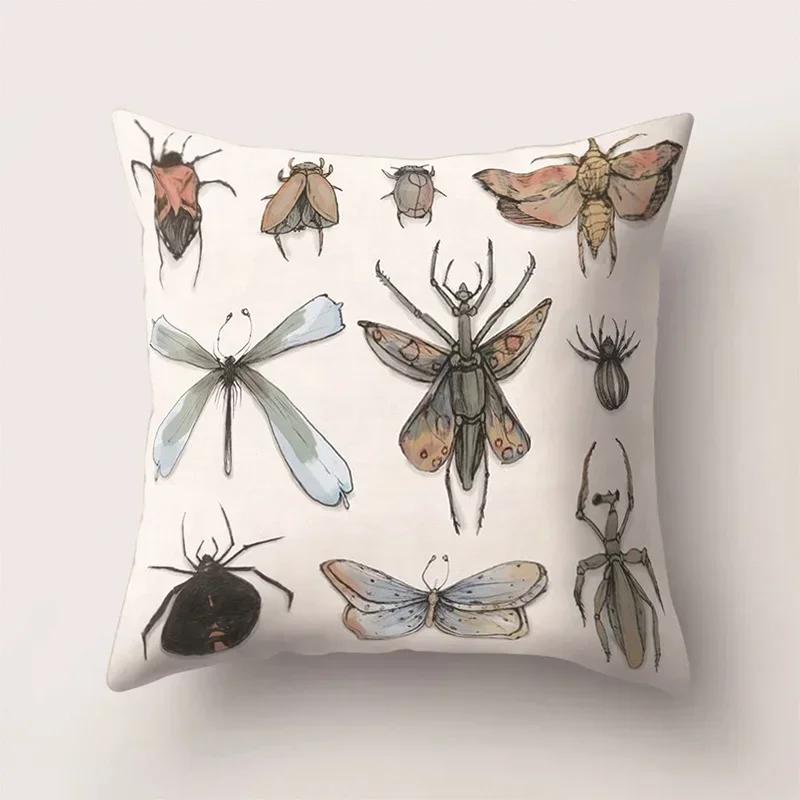 European Color Butterfly Print Sofa Cushion Cover Pillowcase Home Party Car Bedding