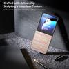 For Motorola Razr 50 5G Case Plaid Texture Leather+PC Phone Cover Black Edge