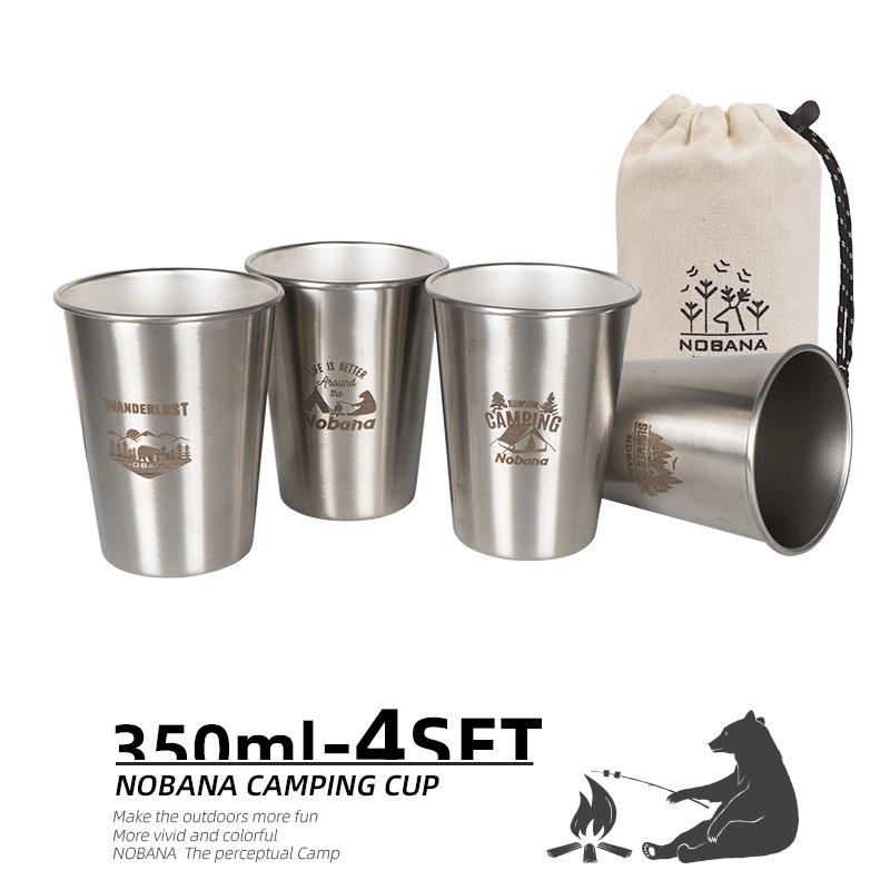 

BEPAN 304 Stainless Steel Camping Cup Set Large Outdoor Portable Beer Mugs for Picnic Hiking Travel Home Bar Use Silver Multiple sets