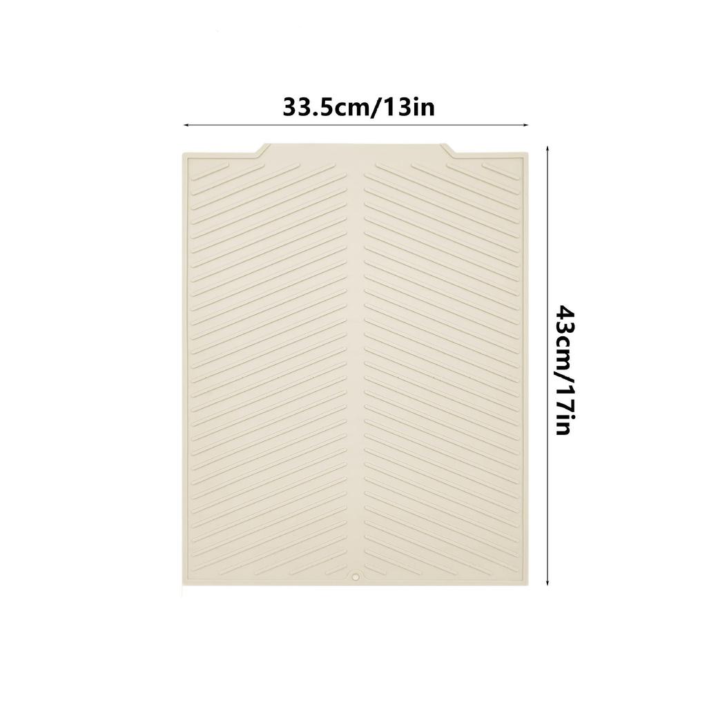 Large Silicone Striped Draining Mat - Minimalist Square Picnic Bar Pad
