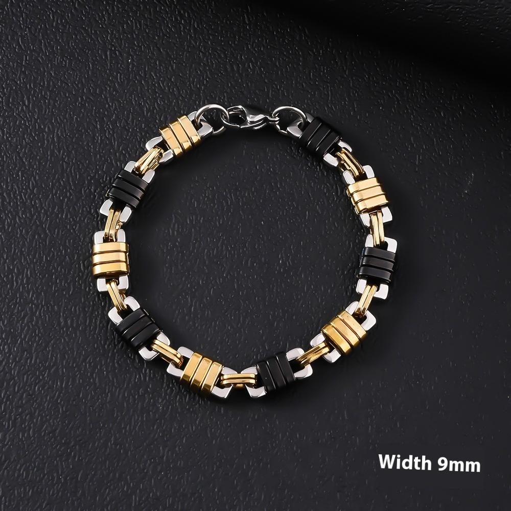 Bracciale da Uomo in Acciaio Inossidabile Semplice Prepotente Punk Alto Senso Cubano Acciaio al Titanio Bracciale Gioielli da Uomo