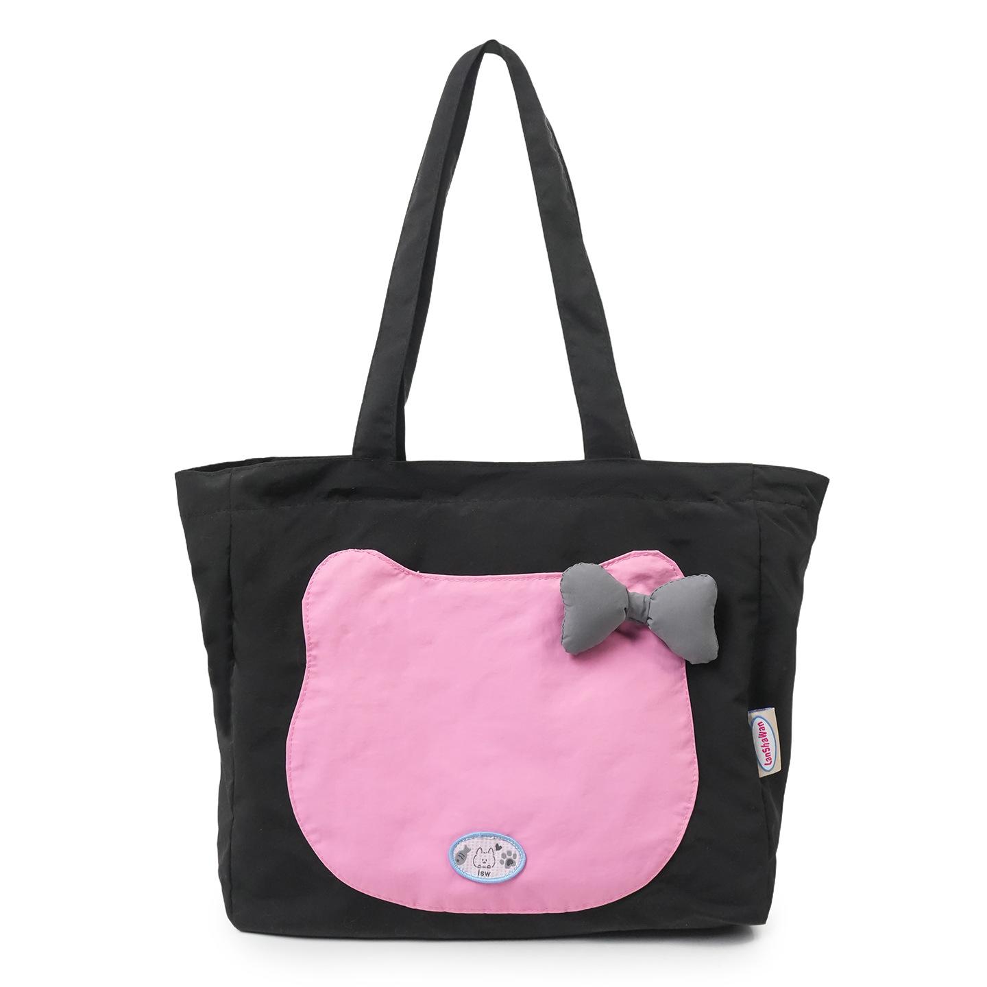 

Fashionable Large Capacity Versatile Korean Style Tote Bag for Women, Cute Girl Commuter Single Shoulder Handbag KTB чёрный