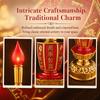 2pcs Red Lotus LED Decor Lamp 9.1x3 In Dual Power Table Light  Yoga Room Furnishing