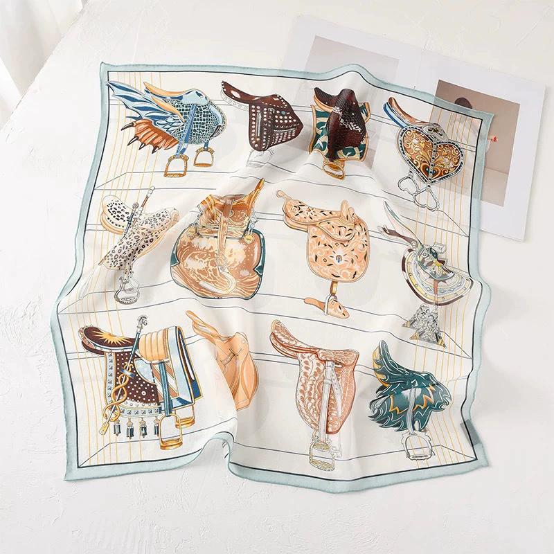 New 100% Natural Silk Scarf Square Female Fashion Beach Pashmina Bufanda Women Shawl Wraps Bandana Scarves Foulard écharpe 65cm