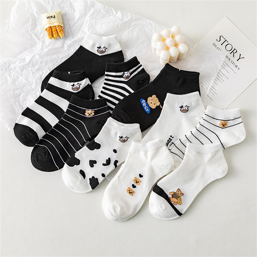 10 Pairs Low Tube Cute Animal Pattern Women Socks Set For Women Casual Style Popular And Fashionable Socks For Ladies And Girl