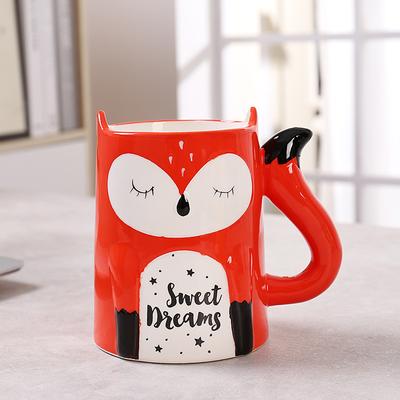 Ceramic Water Cup Fox Shape Breakfast Cup Cute Fox Mug Personalized Ceramic Office Cup