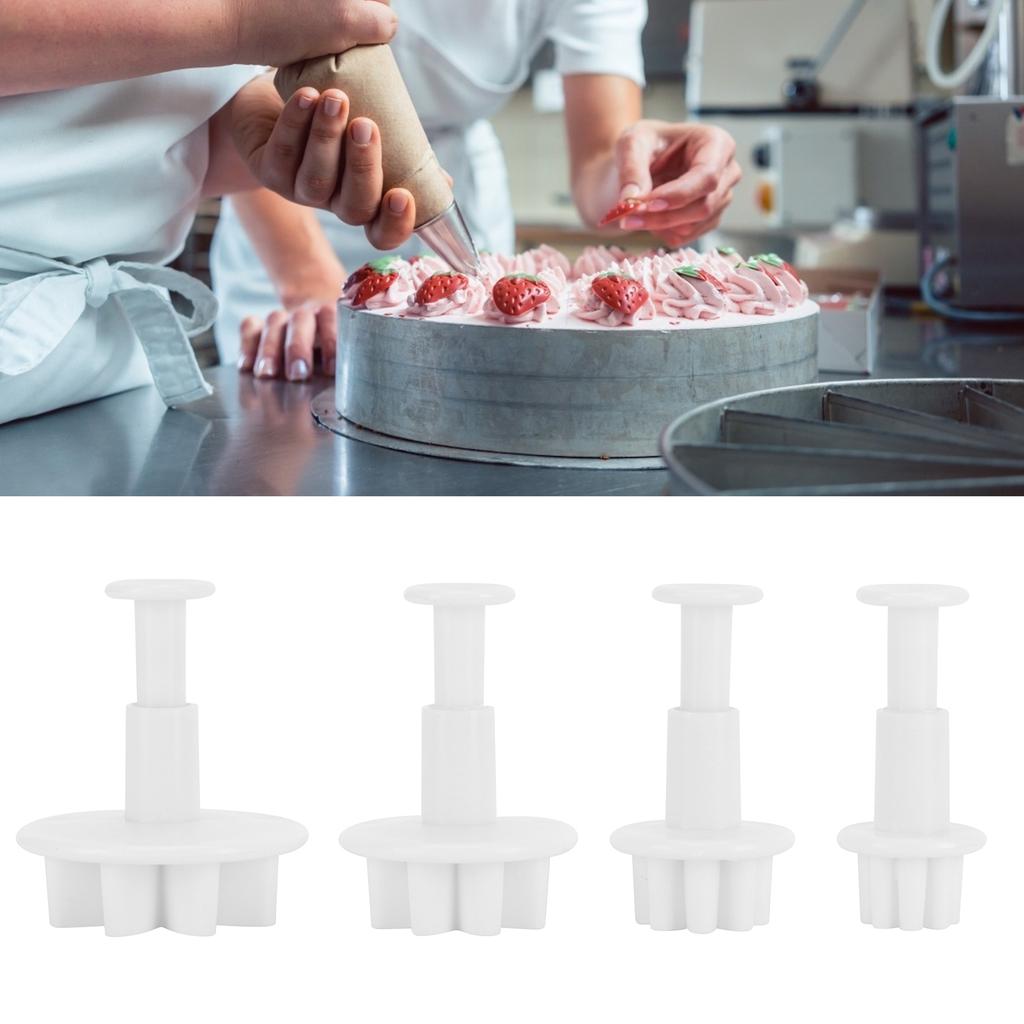 4 ks/sada Mini srdce květina forma plastový píst DIY nástroje na zdobení dortů Fondant Sugar Craft vykrajovátko na sušenky