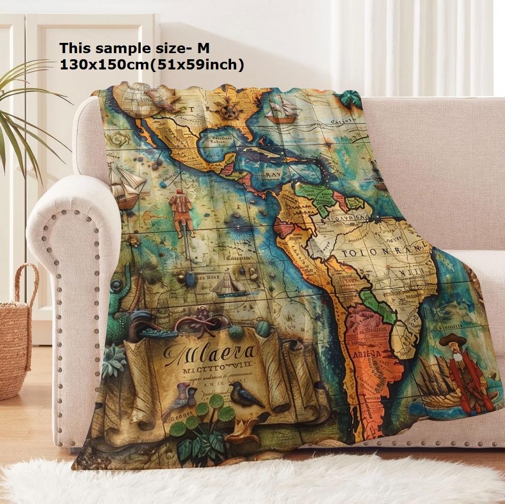 1PC Blanket Marauders Map Vintage Antique map Flannel Thin blankets for Home Office Travel Camping Perfect gifts four season use