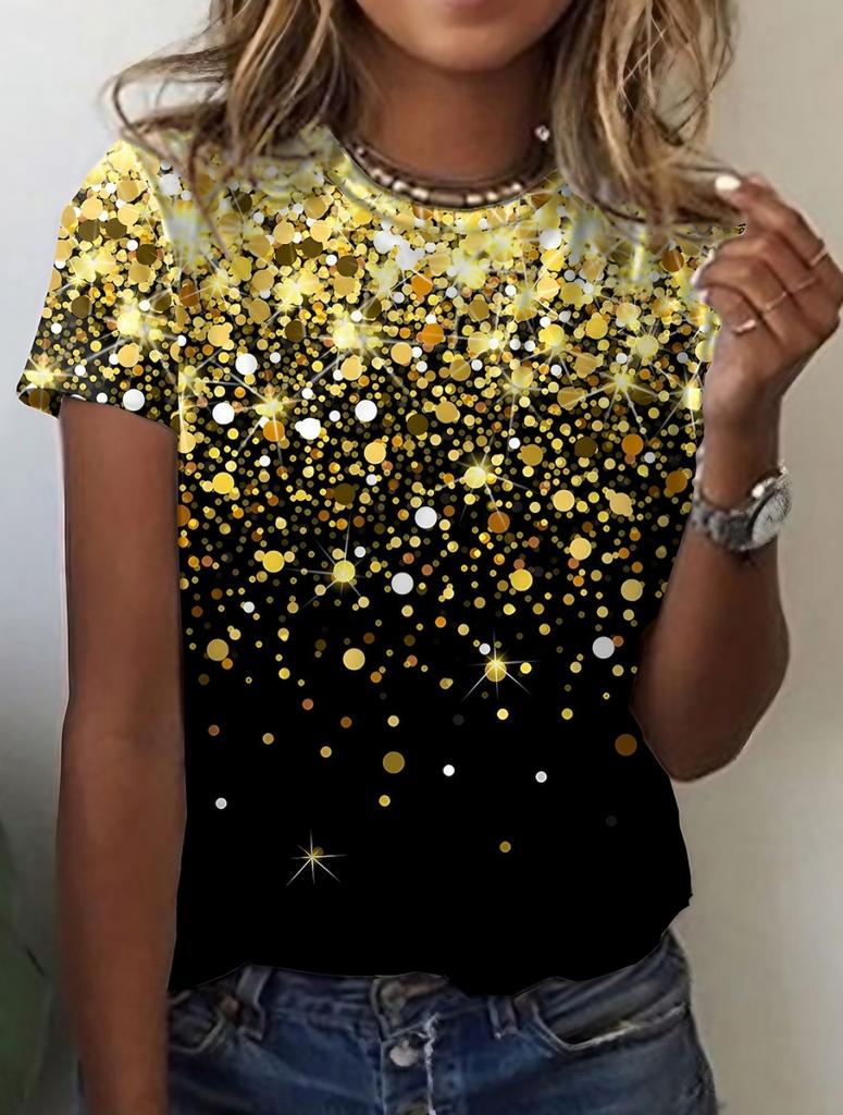 Sommer Damen T-Shirt Blumenstruktur 3D-Druck Florale Grafiken T-Shirts Lässige Kurzarm-Oberteile Mode O-Ausschnitt T-Shirt für Damen