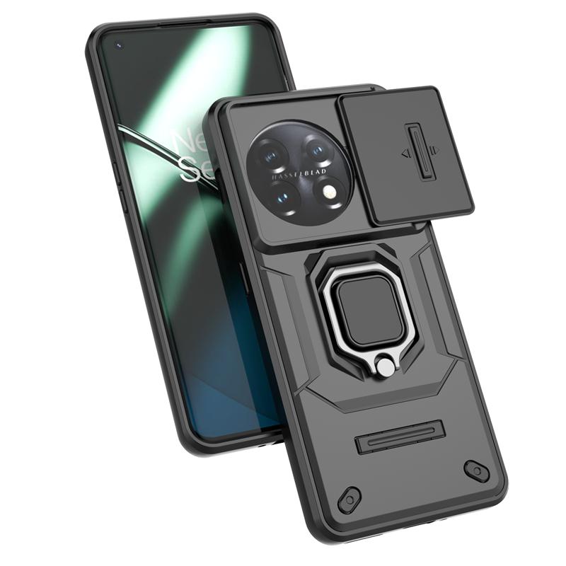 For One Plus 11 5G Case Slide Camera Protect Phone Case For OnePlus 11 OnePlus11 5g 6.7inch Magnetic Ring Stand Armor Back Cover