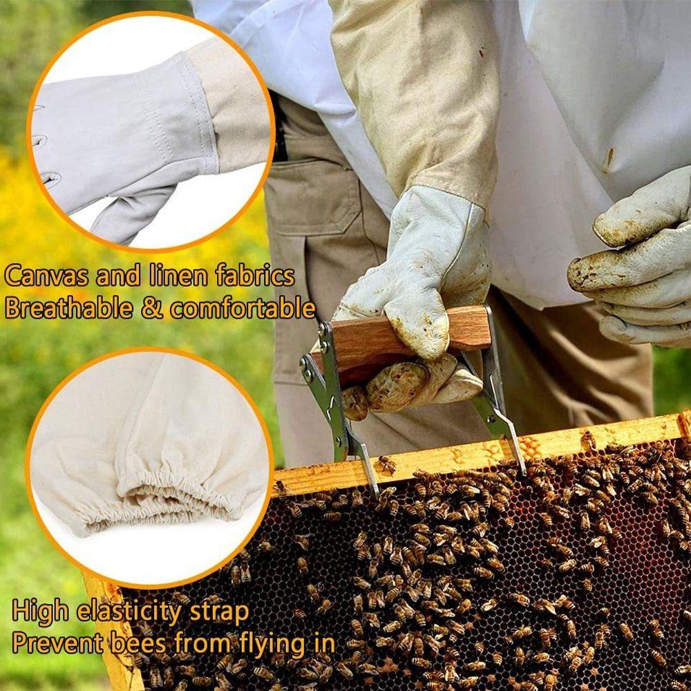 1 Pair Anti-sting Anti-bee Gloves Professional Beehive Tools Beekeeping Gloves  Beekeeping Tools
