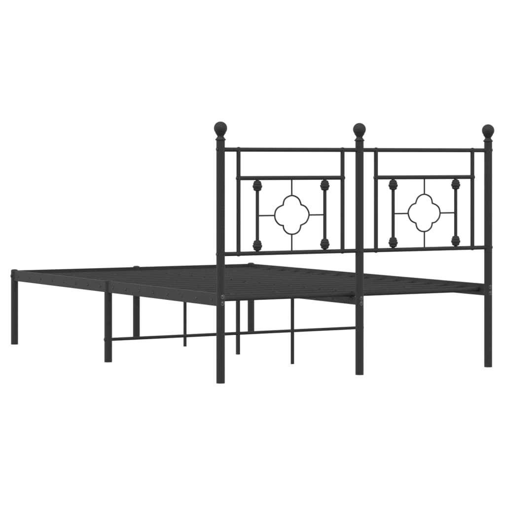 Metallbettgestell mit Kopfteil Schwarz 120 x 190 cm