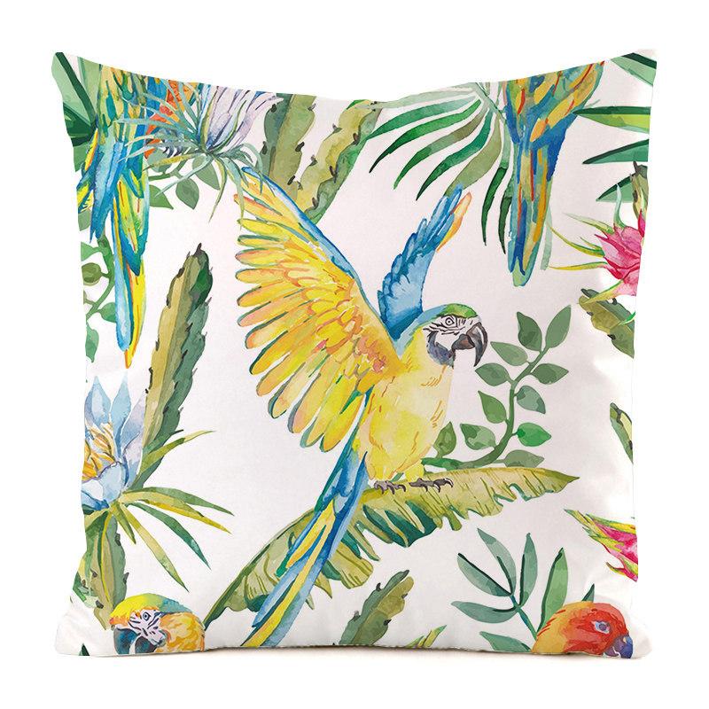 Nordic Tropical Jungle Style Digital Printing Short Plush Pillow Covers For Car Sofa Office Cushion Cover Home Goods
