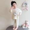 Girls' Thin Long-Sleeve Pajamas - Cute Princess Style, Spring/Autumn Homewear Set