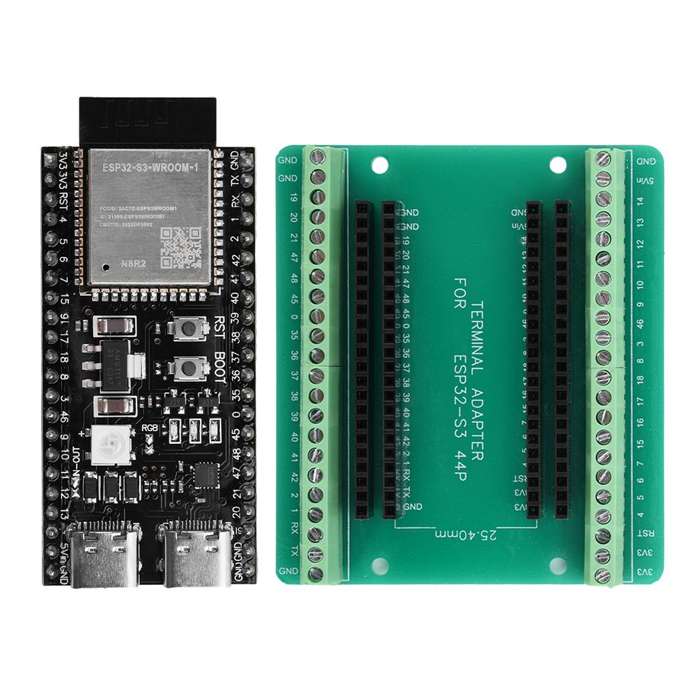 ESP32 S3 Development Boards with Expansion Adapter Kit 2.4G Wifi BT Module ESP32-S3-WROOM-1 N8R2 N16R8 44Pin Type-C ESP32-S3