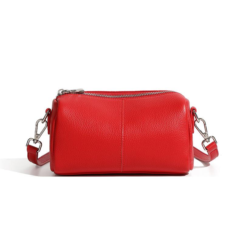 Round Bucket Hat Layer Soft Cowhide Small Bag 2025 New High-grade Texture Hat Bag Cowhide Underarm Messenger Single Shoulder Bag