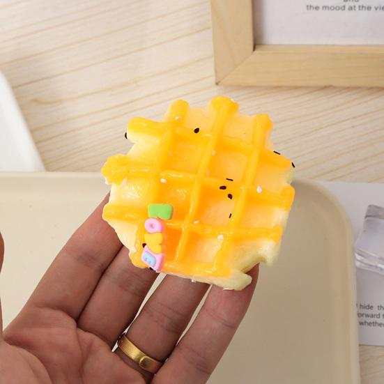 Stress Relief Croissant Squeeze Toy Waffle Donut Cheese Bread Sensory Toy Simulated Food Pinch Fidget Toy Decompression Tools