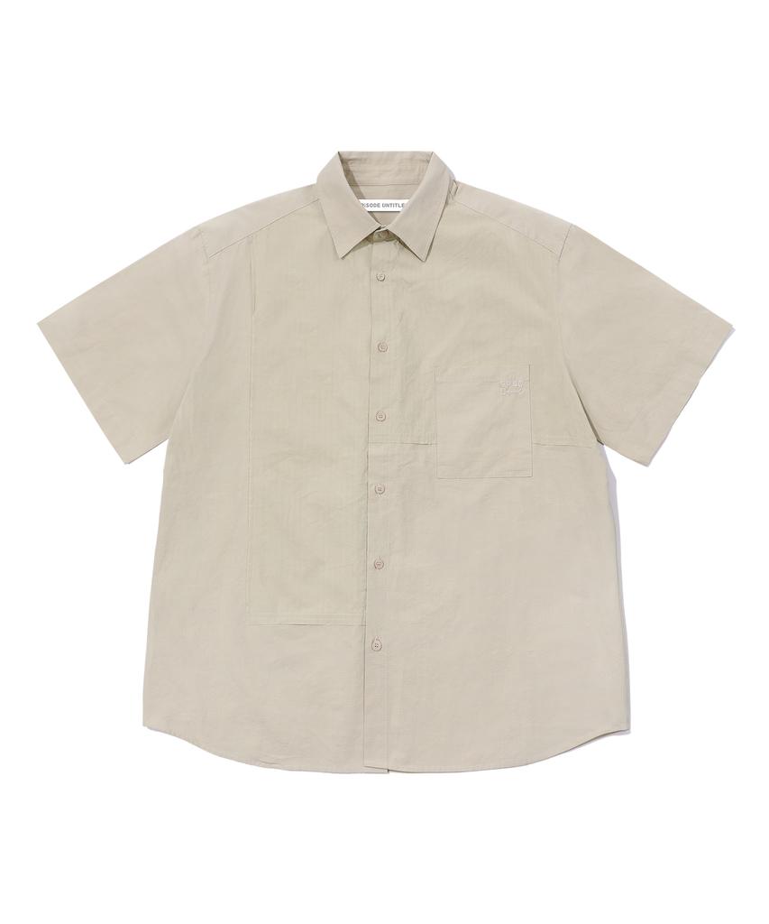 EPISODE UNTITLED Match Check Pocket Half Sleeves Shirts_Beige
