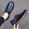 Casual Men Shoes Classic Office Men Work Shoes Business Slip-On Sewing Leather Shoes for Stylish Soft-soled Men Dress Shoes