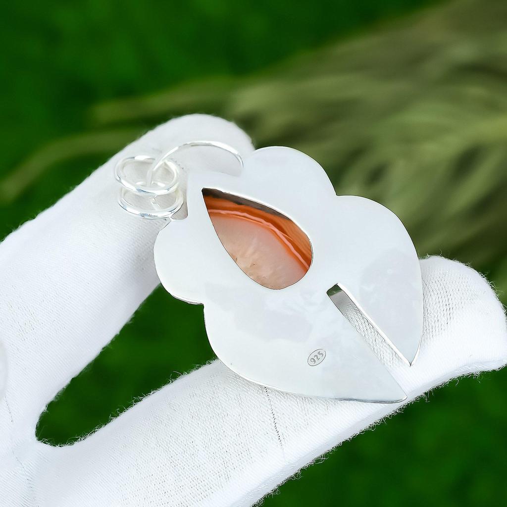 925 Silver Botswana Agate Gemstone Handmade Wife Handcrafted New Pendant Jewelry