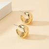 Elegant Minimalist C-Shaped Thick Circle Earrings - High-Quality Metal Design