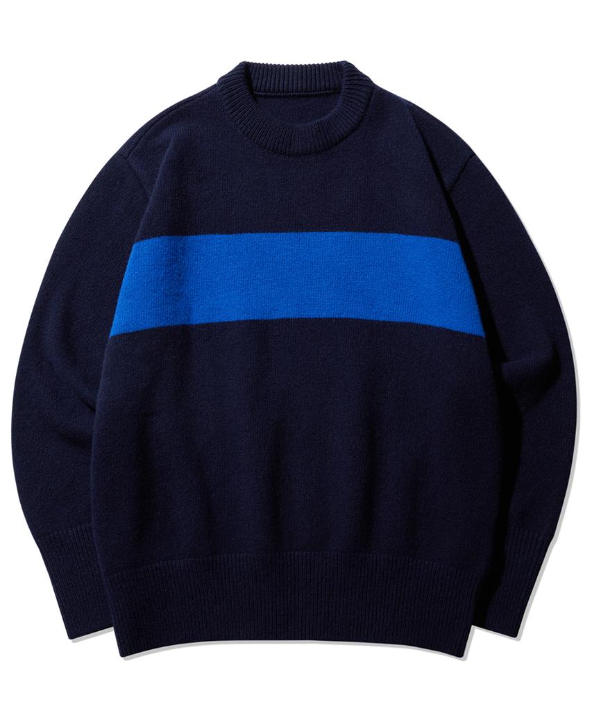 NAMERCLOTHING Fisherman Wool Sweater Navy