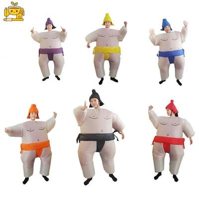 Sumo Inflatable Costume - Funny Cross-Color Big Fat Man Stage Doll for Party Performance