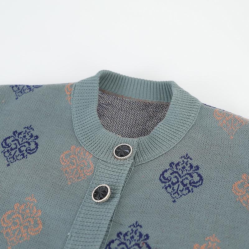 Grandma's Autumn Coat Cardigan: Knitwear for Middle-aged to Elderly Women