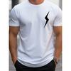 Minimalistisches Weißes Aufhellendes Grafisches Drucken Herren Sommer Neu Klassisch Einfarbig Locker Original Kurzarm T-Shirt, Lässig Bequem Stilvoll