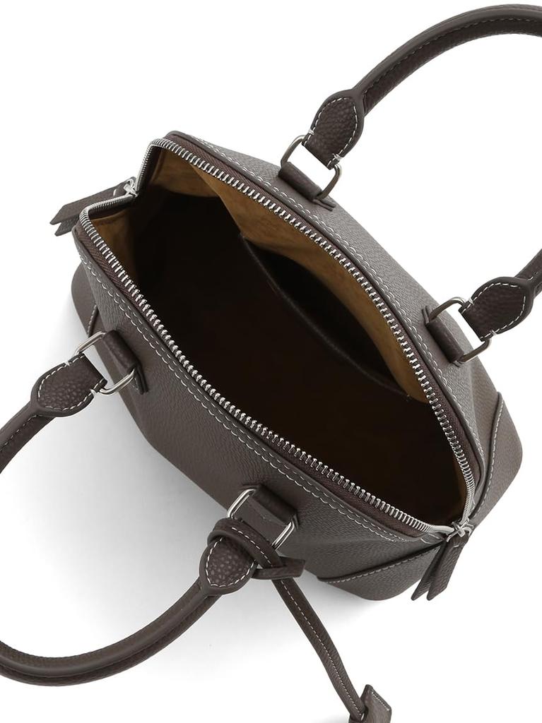 Wide Boston Canvas Shoulder Bag 09WGB264503 BRW F [Mila Owen] Women's