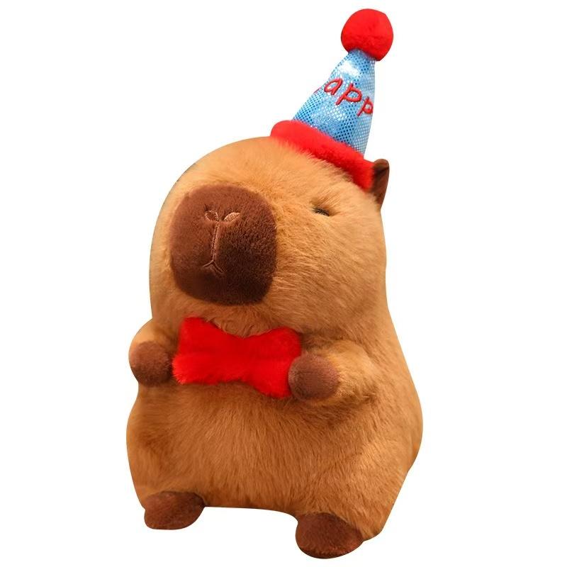 Süßes Capybara mit Rucksack Puppe Plüschtier Capybara Geburtstag / Pommes Frites Serie Anime Meerschweinchen Kawaii Weihnachtsgeschenk