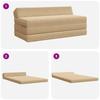 Folding Sofa Bed Green and Gray 120 X 60 X 49 Cm Fabric