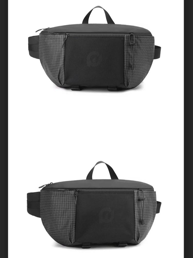 Men's Waterproof Nylon Cycling Waist Bag New Fashion Chest Pack Casual Crossbody Shoulder Sling Bag for Outdoor Travel