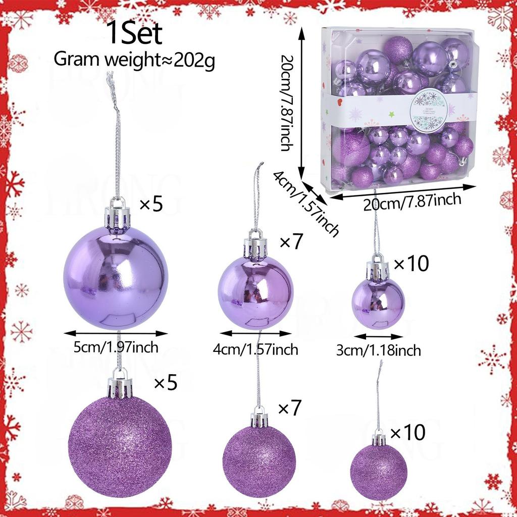44-teiliges goldenes Weihnachtsbaumschmuck-Set Mattes und Glitzer-Finish zur Dekoration des Weihnachtsbaums Stabile Kunststoffkugeln mit Aufhängeschnüren