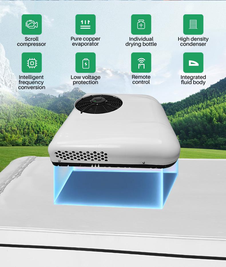 12V/24V Electric Scroll Car Air Conditioner for RVs, Trucks, and Food Trucks