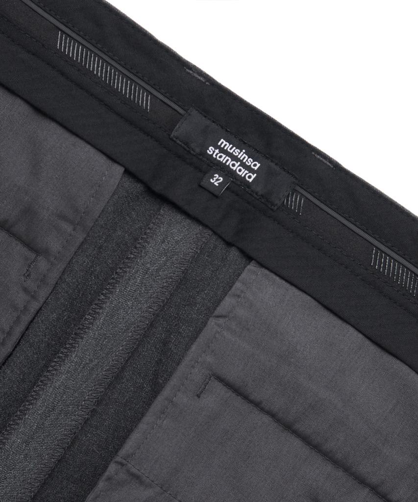 MUSINSA STANDARD Loose Tapered Hidden Banding Crop Slacks [Medium Gray]