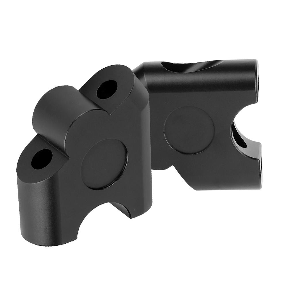 Adattatore per montaggio con spostamento posteriore del morsetto del manubrio del riser del manubrio universale per moto da 22 mm (Nero)