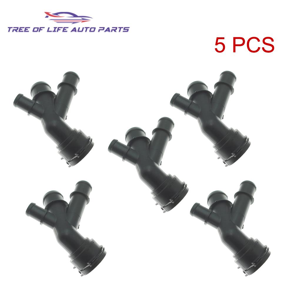1/2/5/10 New Engine Coolant Cooling Water Pipe Joint For VW Volkswagen Golf VII Arteon Passat 2013-2017 5Q0122291BF 5Q0122291CT