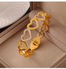 Hong Kong Trendy Minimalist Geometric Diamond-Set Gold-Plated Titanium Bracelet