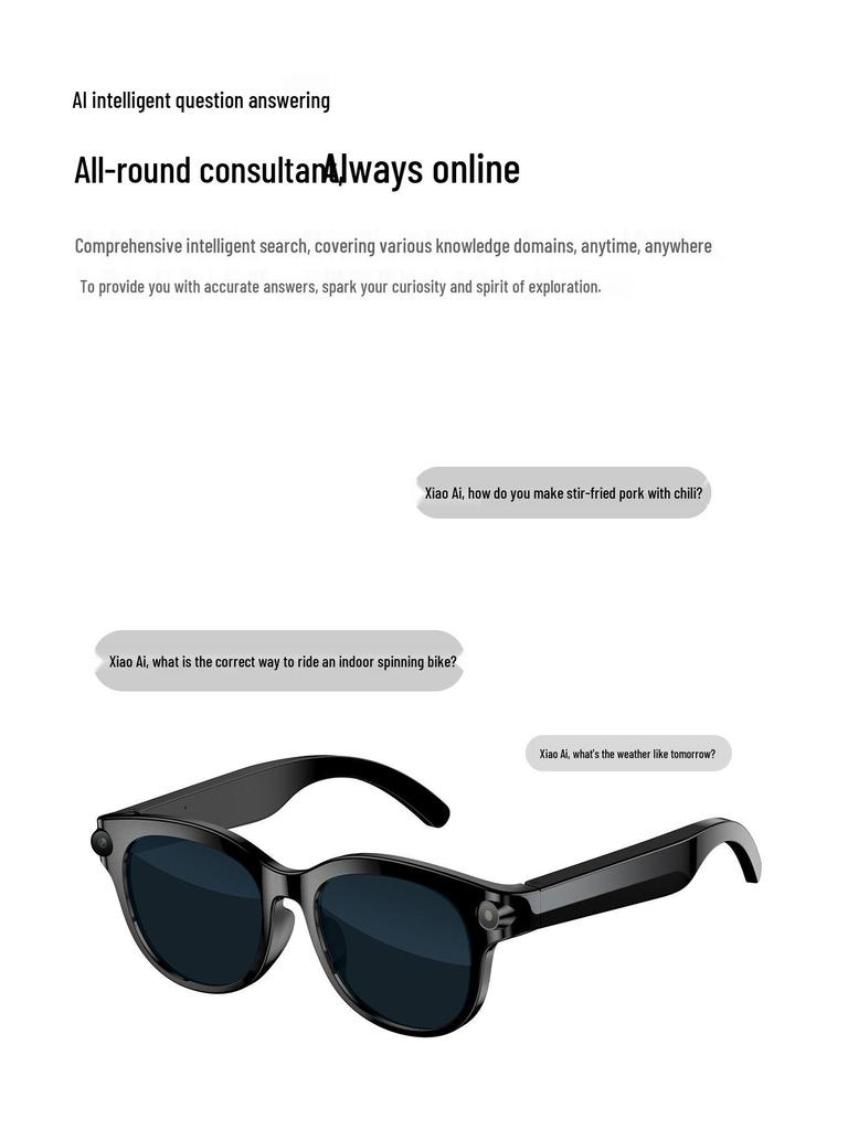 M89 Bluetooth Smart Glasses with 200W HD Camera, Image Recognition, Object Identification, and AI Translation.