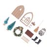 Dollhouse Fairy Door Kit Safe Sturdy Wood Vivid Colors High Simulation Dollhouse Christmas Door for