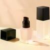 15/30ml Empty Pump Bottle Glass Liquid Foundation Container Makeup Transparent Square Refillable Bottle Portable Pump Bottle