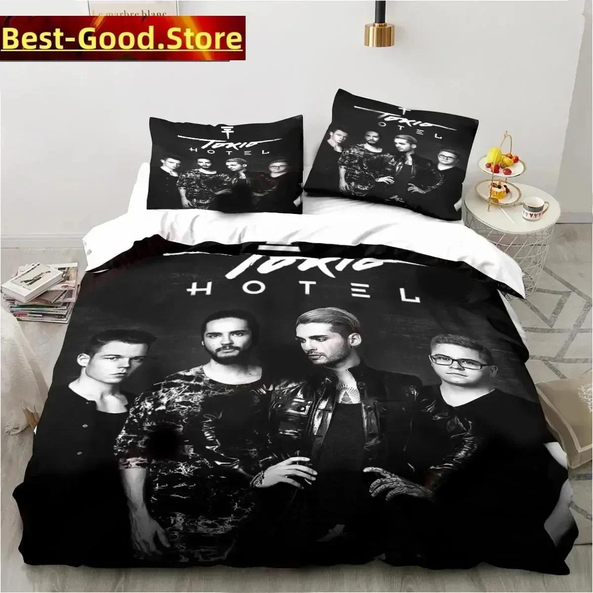 

3D Печать Tokio Hotel Печатный Комплект Постельного Белья Пододеяльник Наволочка Комплект Постельного Белья Простыня Чехол на Одеяло Полный Queen King Размер 135x200cm